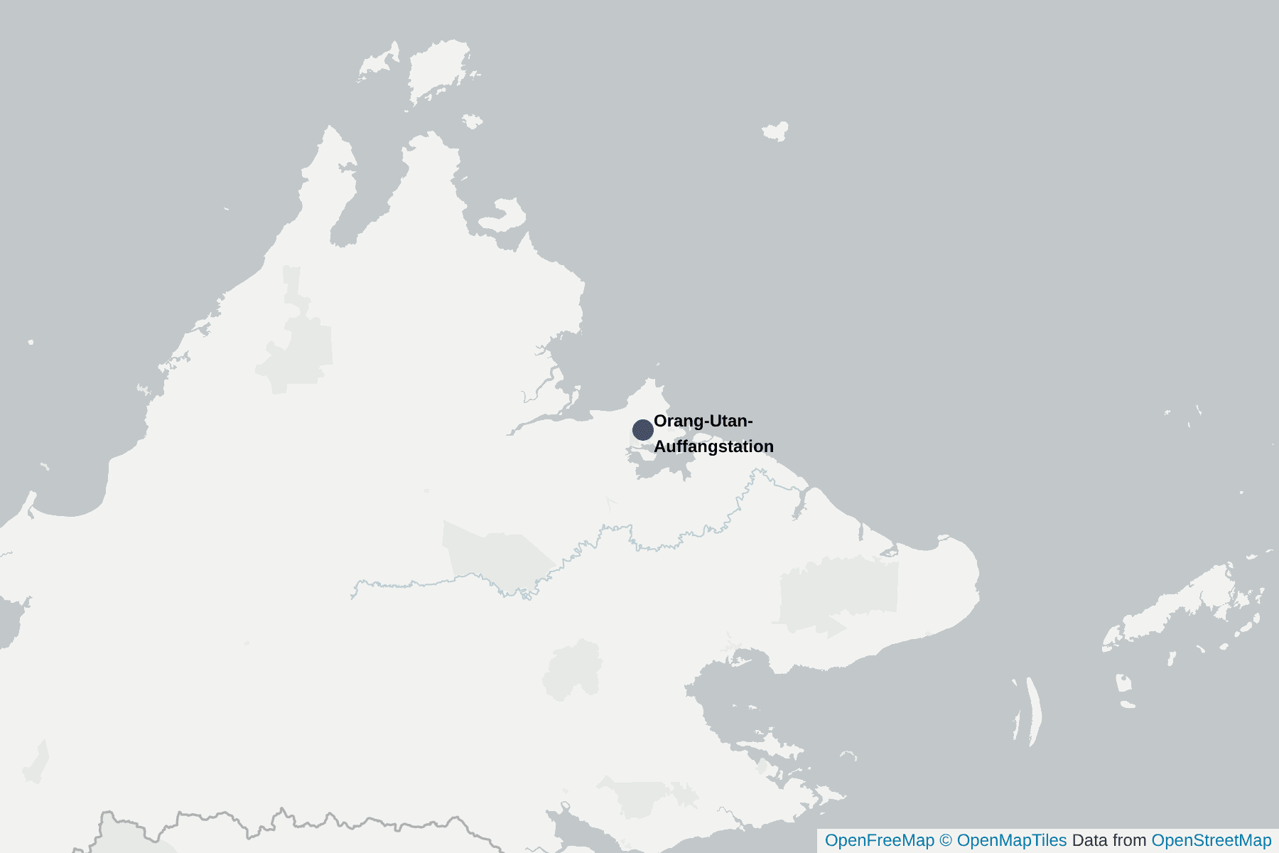 Karte von Orang-Utan-Auffangstation